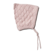 Scallop Knit Baby Bonnet in Organic Cotton and Silk