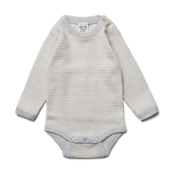 Soft Long-Sleeved Baby Body in Organic Cotton & Silk