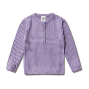 Henley Pullover in Rib Knit Organic Cotton and Linen