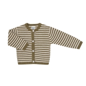 Stripy Cardigan in Soft Organic Cotton & Linen