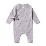 Pointelle Romper with Tie in Organic Cotton & Silk