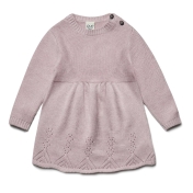 Long Sleeved Ajour Dress in Organic Cotton