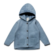 Hooded Jacket in Knitted Organic Cotton