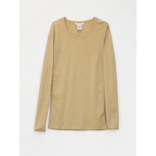 Women\'s Rib Long-Sleeved Plain Tee in Soft Organic Cotton