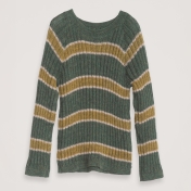 Women’s Baby Alpaca Ribbed Stripe Sweater