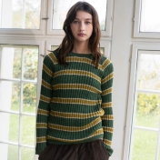 Women’s Baby Alpaca Ribbed Stripe Sweater