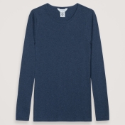 Women\'s Rib Long-Sleeved Plain Tee in Soft Organic Cotton