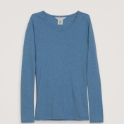 Women\'s Rib Long-Sleeved Plain Tee in Soft Organic Cotton