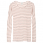 Women's Rib Long-Sleeved Striped Tee in Soft Organic Cotton [M110] - £ ...