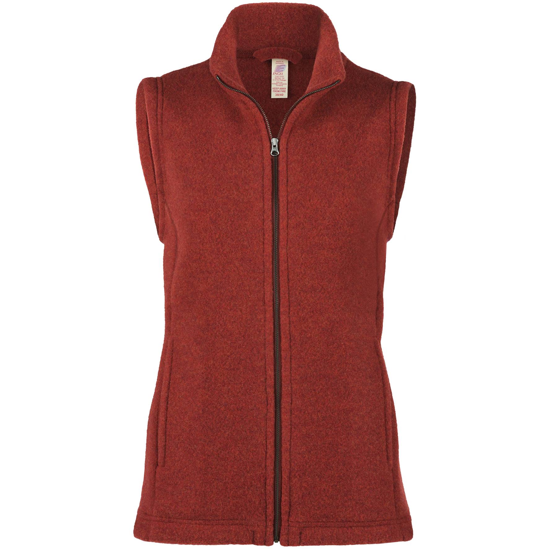 Women's Fitted Wool Fleece Bodywarmer. Sleeveless zipped fitted jacket