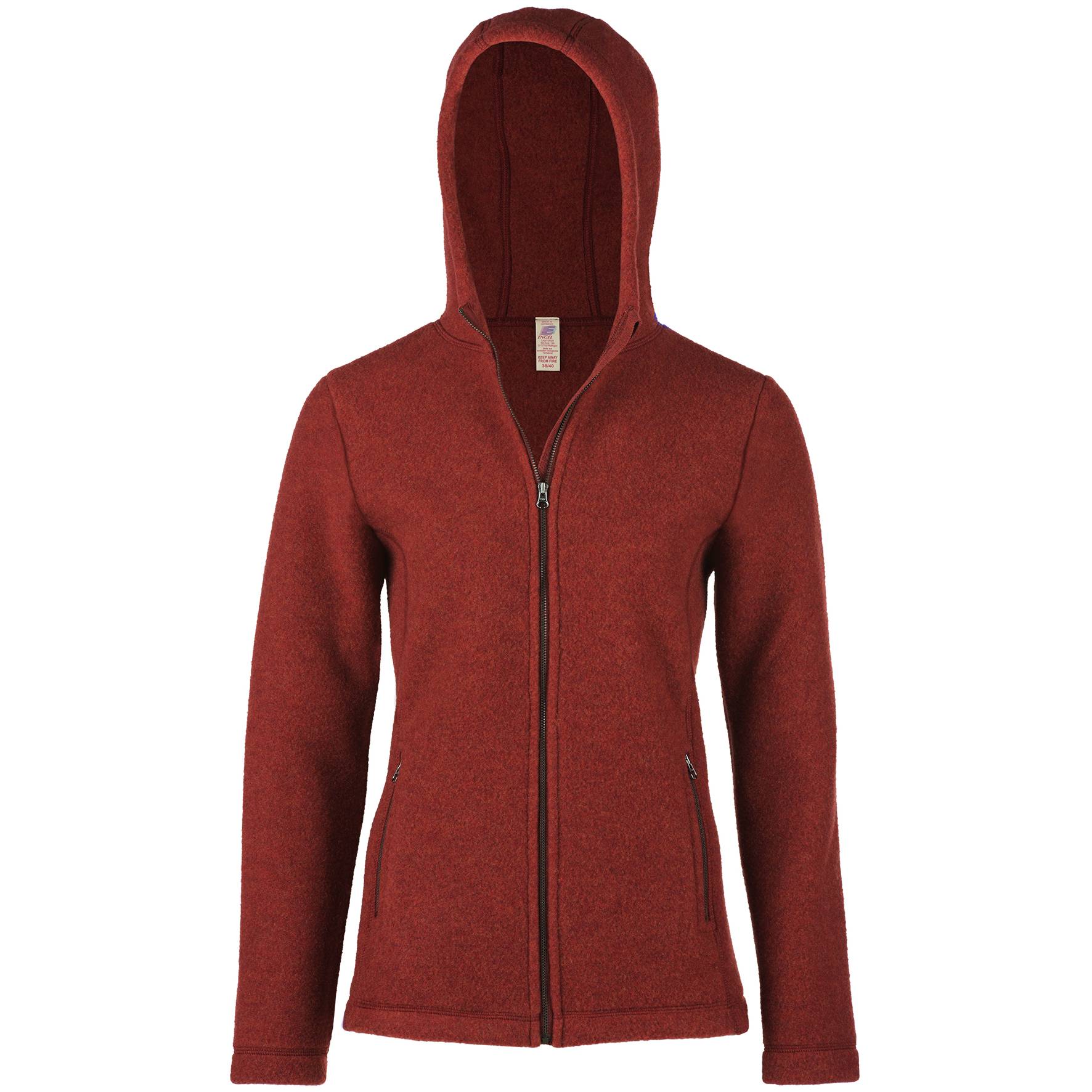 Women's Merino Wool Fleece Hooded Jacket. Jacket with hood for women by