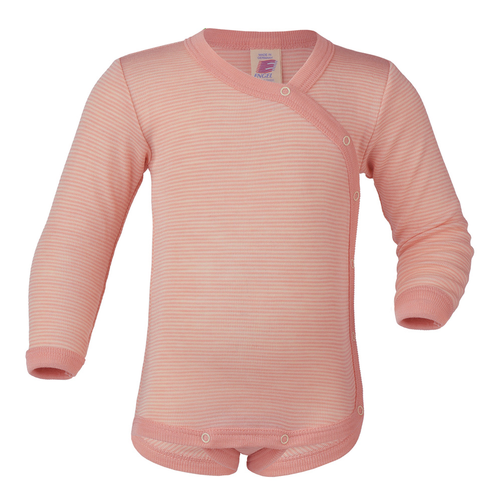 Silk & Wool Blend Wraparound Kimono baby bodysuit is wool and silk