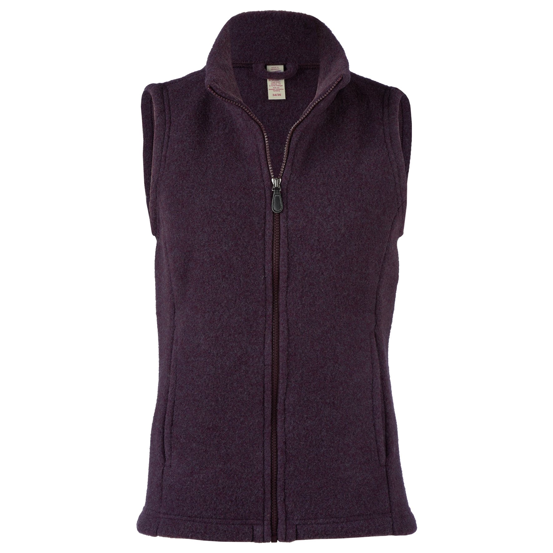 Women's Fitted Wool Fleece Bodywarmer. Sleeveless zipped fitted jacket