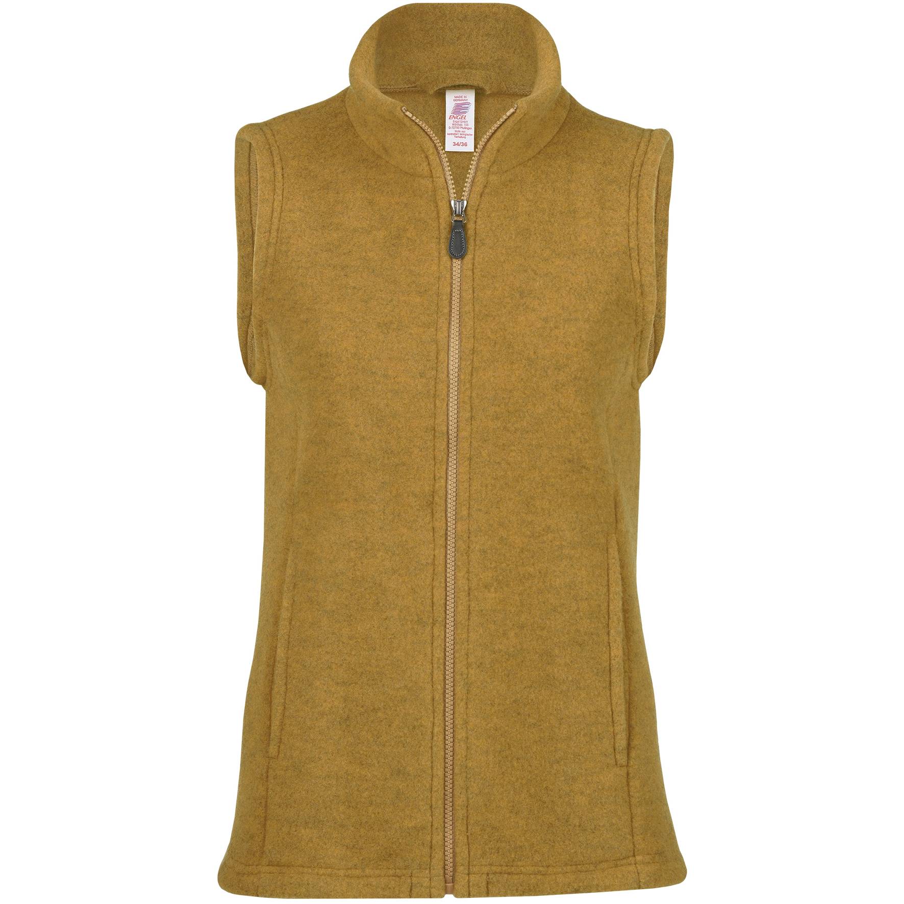 Women's Fitted Wool Fleece Bodywarmer. Sleeveless zipped fitted jacket