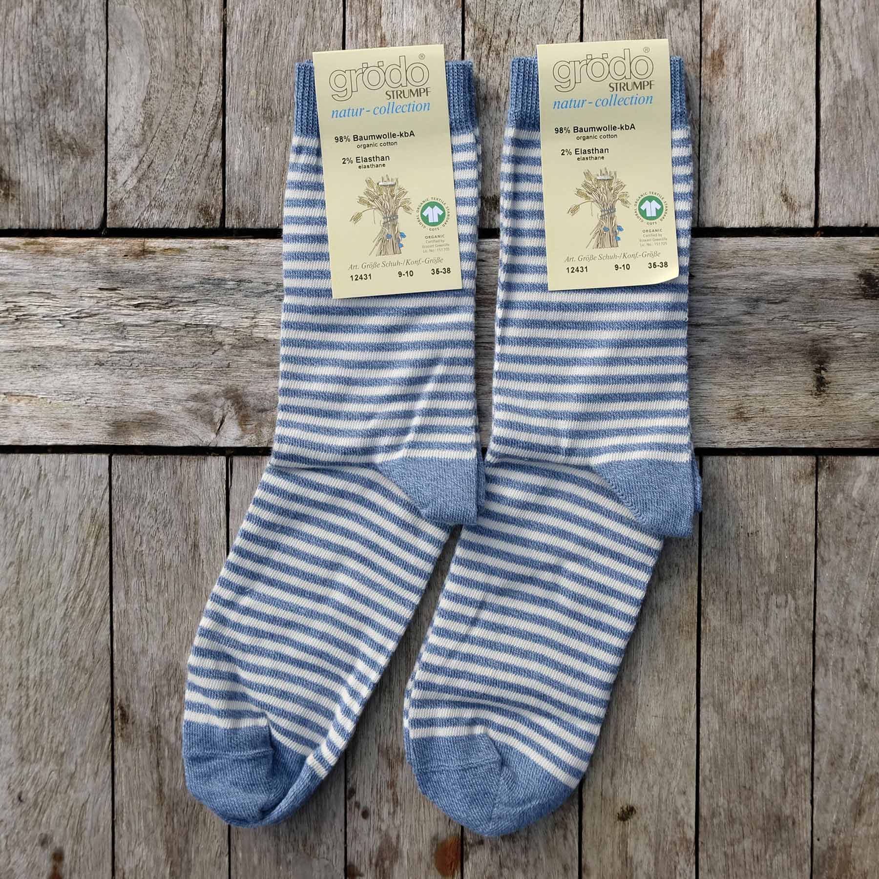 2Pack Stripy Children's Socks in Organic Cotton Comfy Stripy
