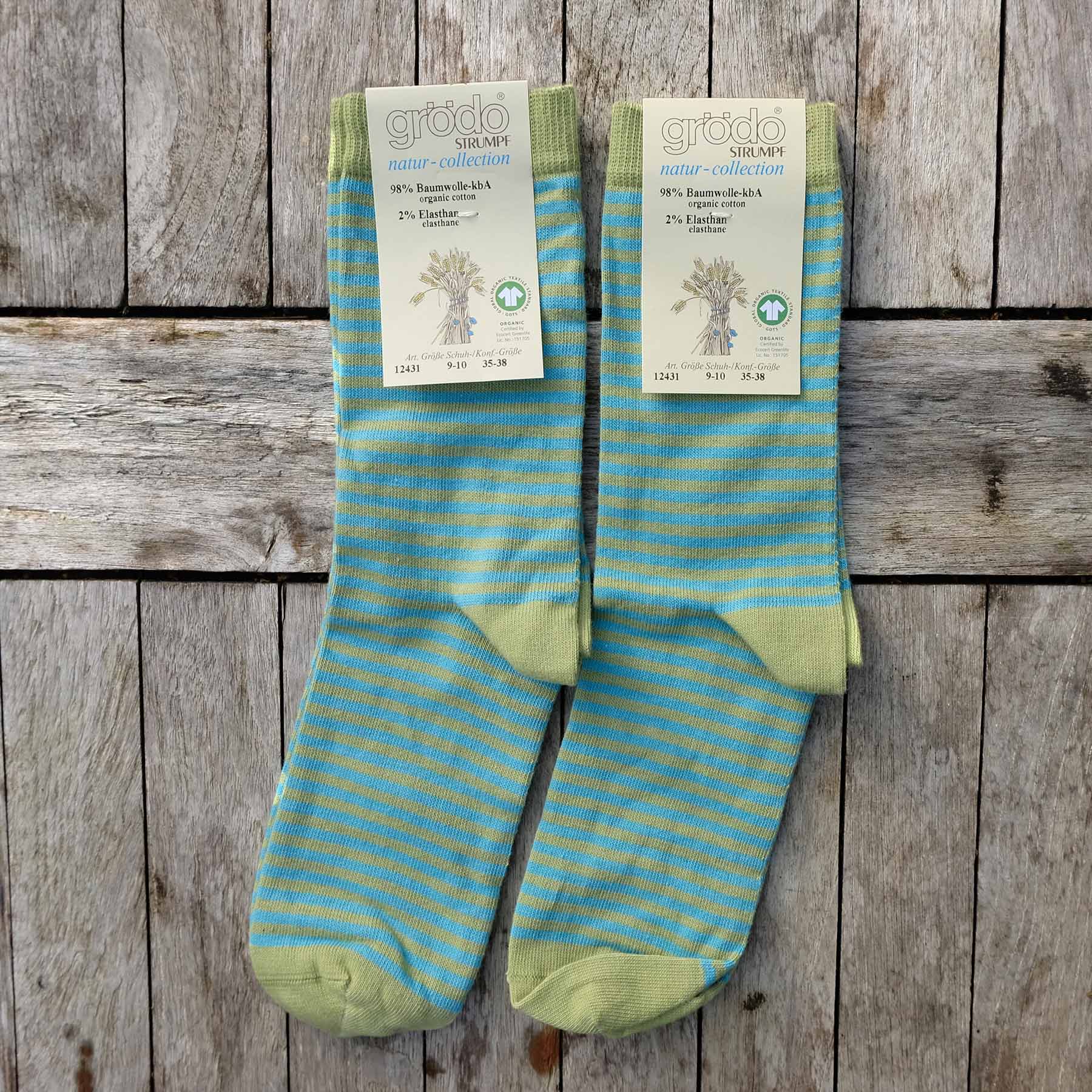 2Pack Stripy Children's Socks in Organic Cotton Comfy Stripy