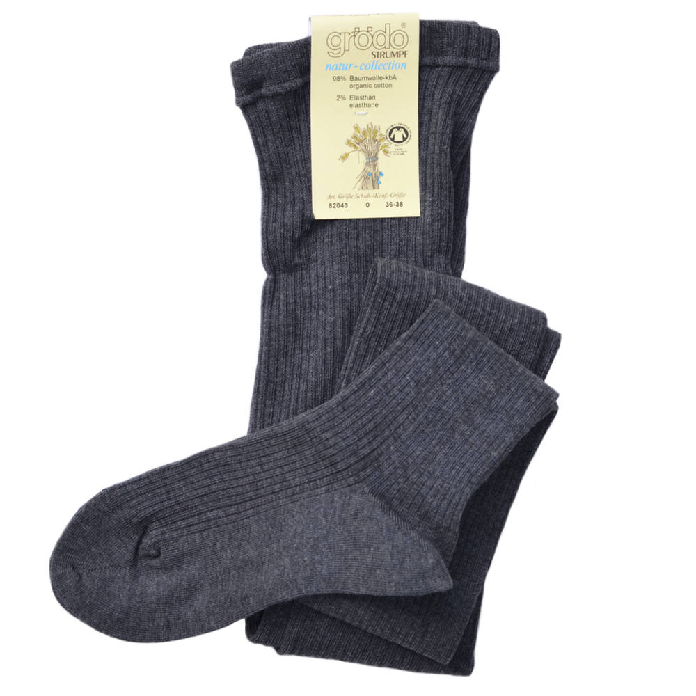 Women's Ribbed Tights in Organic Cotton. Flatseamed, thinribbed women