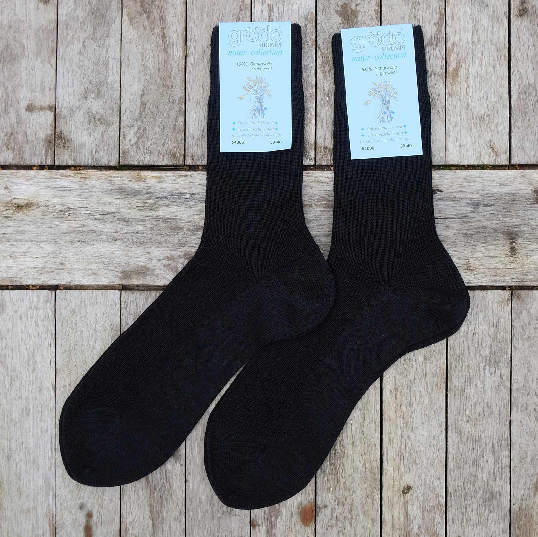 2-Pack Adult's Fine Ribbed Socks in Pure Machine-Washable Wool
