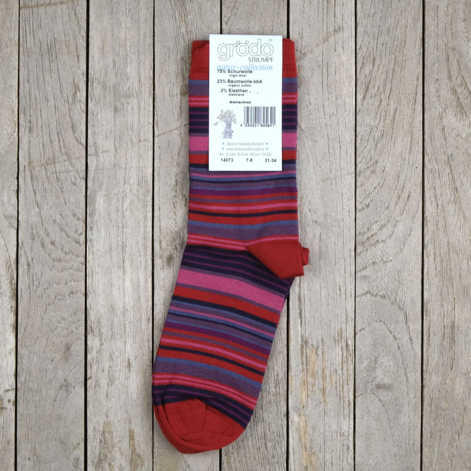 Stripy MachineWashable Wool Rich Socks, 2pack