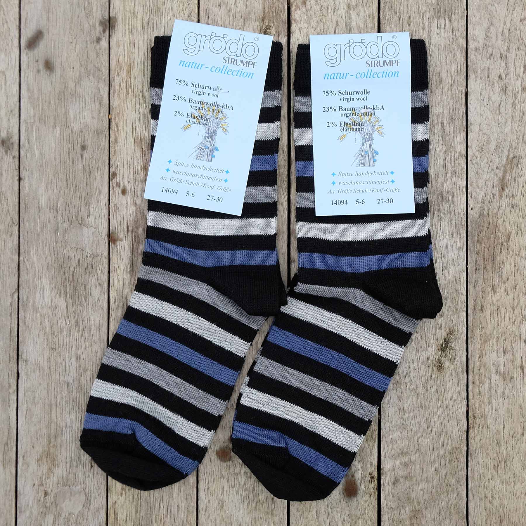 Stripy MachineWashable Wool Rich Socks, 2pack