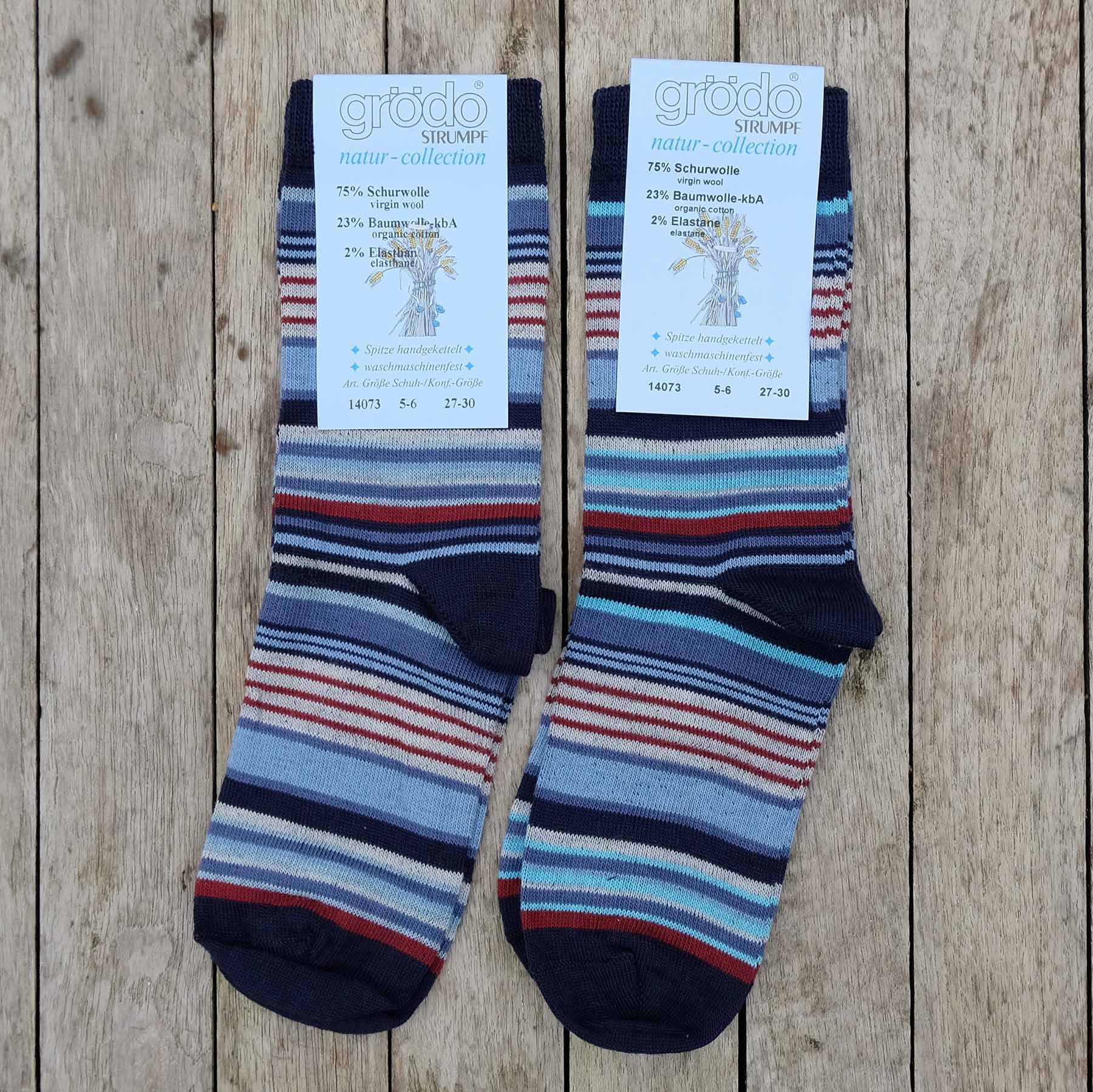 Stripy MachineWashable Wool Rich Socks, 2pack