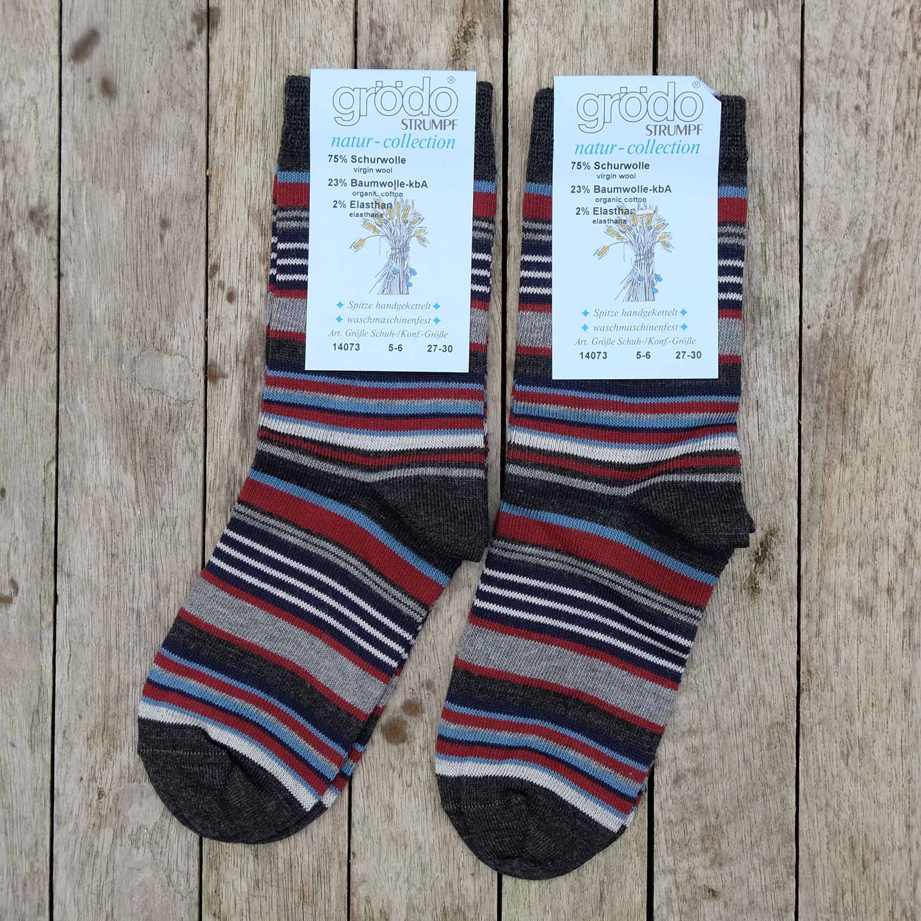 Stripy MachineWashable Wool Rich Socks, 2pack