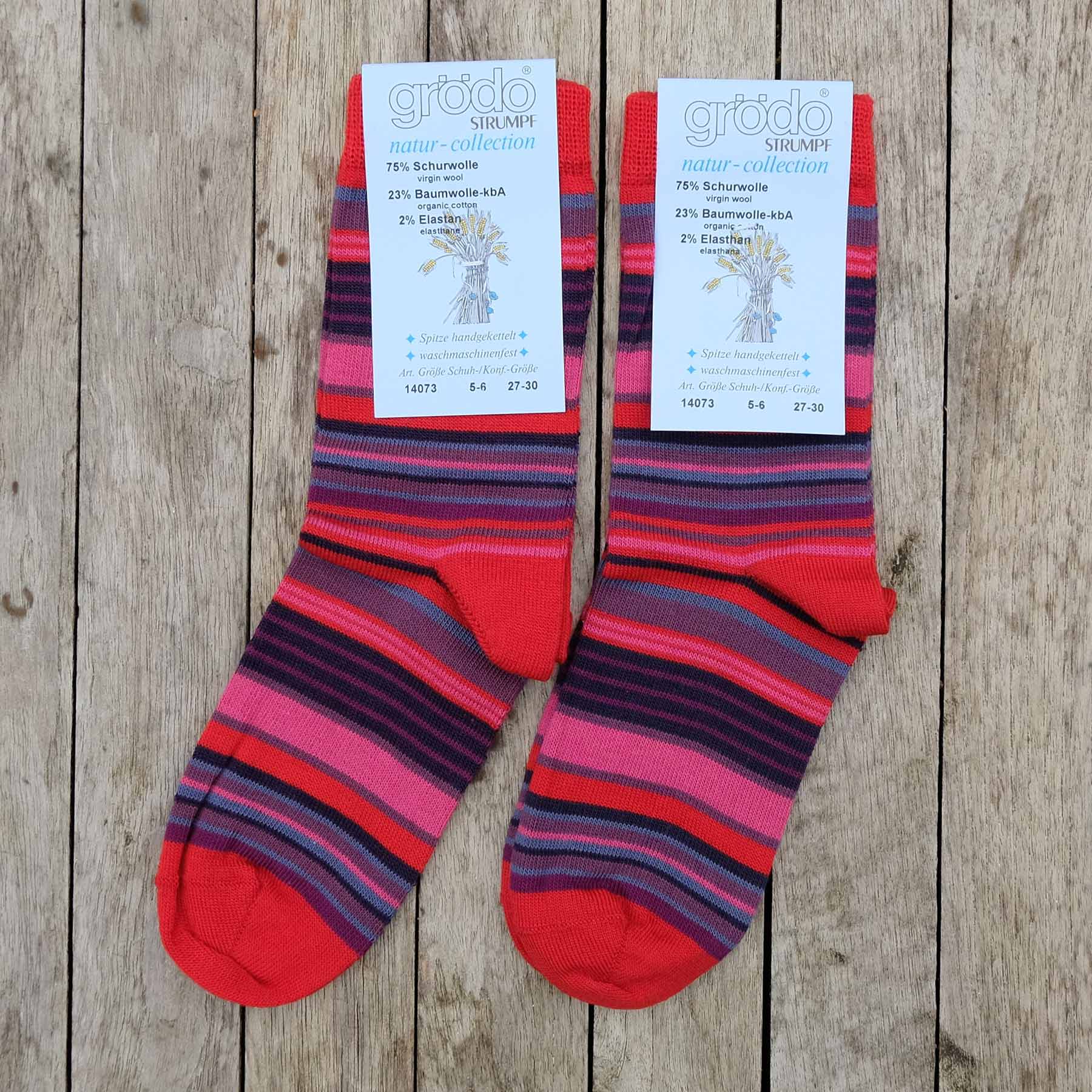 Stripy MachineWashable Wool Rich Socks, 2pack