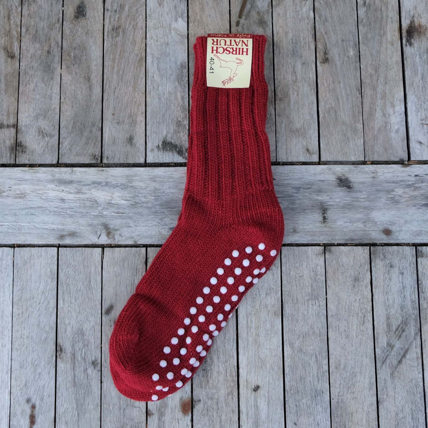 Nonslip House Socks in Organic Wool Organic Wool Grippy Sock for Adults