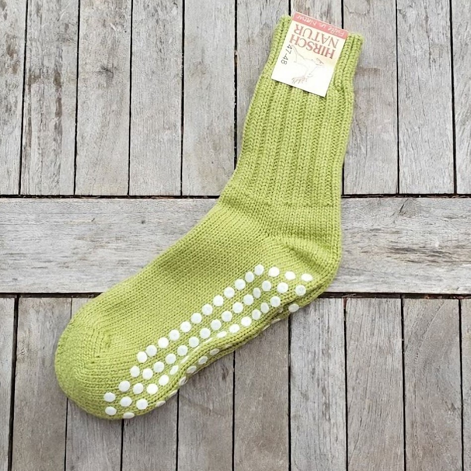 Nonslip House Socks in Organic Wool Organic Wool Grippy Sock for Adults