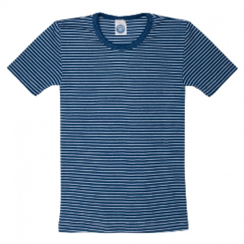 Stripy Wool/Silk Short-sleeved Vest Top by Cosilana Stripy Wool/Silk Short-sleeved Vest Top by Cosilana