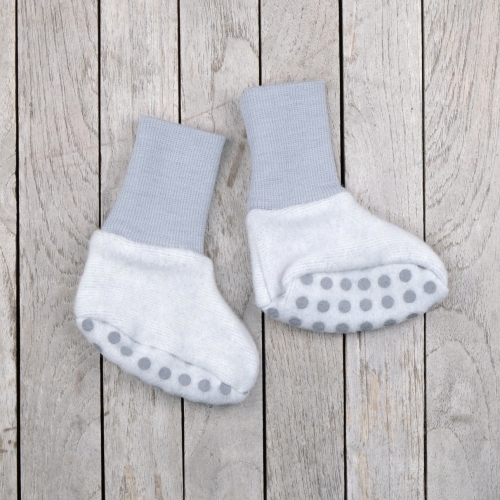 Organic Wool and Cotton Fleece Baby Booties