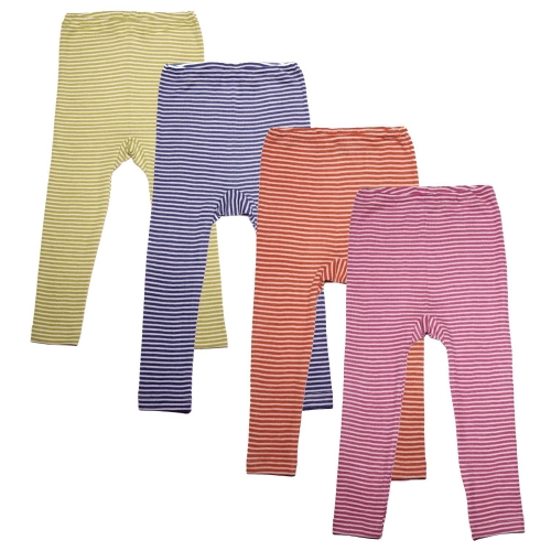 Children's Wool & Silk Stripy Leggings