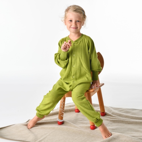 All-In-One Pyjamas Without Feet in Organic Merino Wool Terry