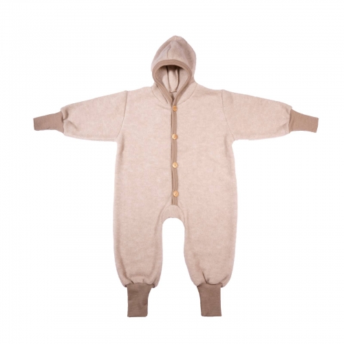 Warm All-In-One in Organic Wool & Cotton Fleece Snugglesuit