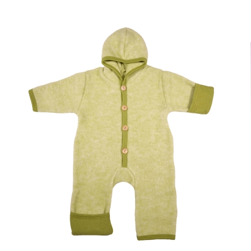 Organic Wool & Cotton Snugglesuit with Fold Over Scratch Cuffs