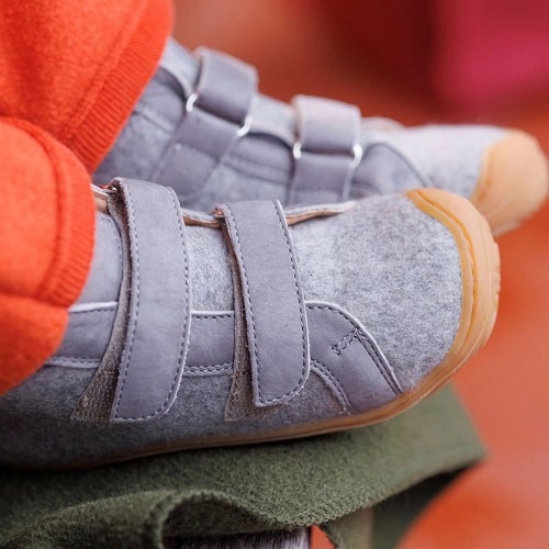 Organic Felted Wool Velcro Booties