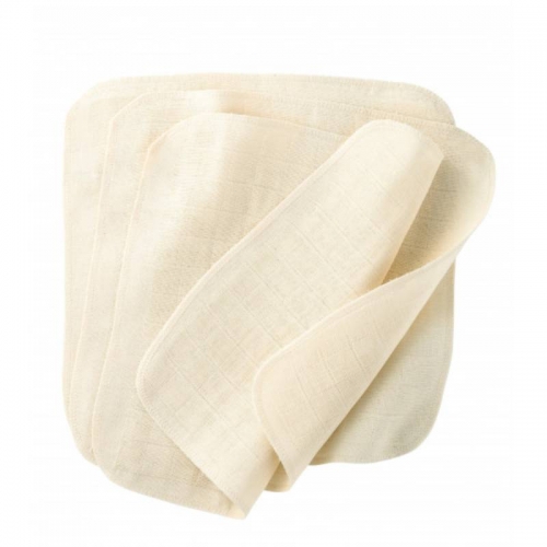 Organic Cotton Muslin Wash / Face Cloth 5 Pack