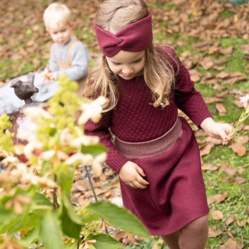 Baby body wool/silk - burgundy