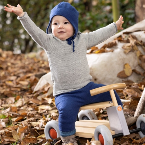 Organic Boiled Wool Baby Trousers with Cuffs