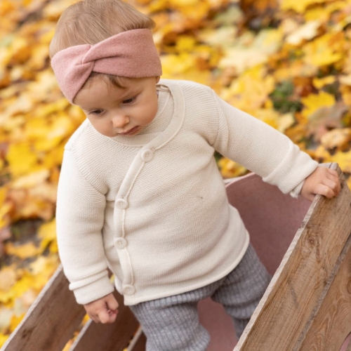 Wrap Baby Cardigan in Pure Organic Merino Wool