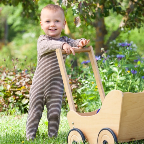 Babygrow with Feet in Wool and Silk Babygrow with Feet in Wool and Silk