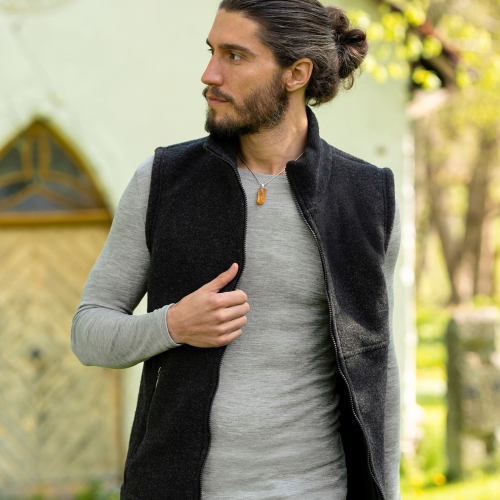 Men's Bodywarmer in Merino Wool Fleece
