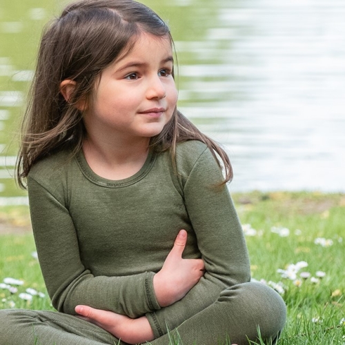 Wool & Silk Plain Long-Sleeved Vest Top
