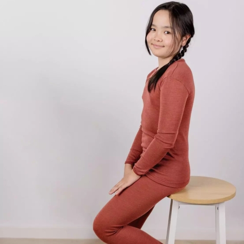 Wool & Silk Plain Long-Sleeved Vest Top