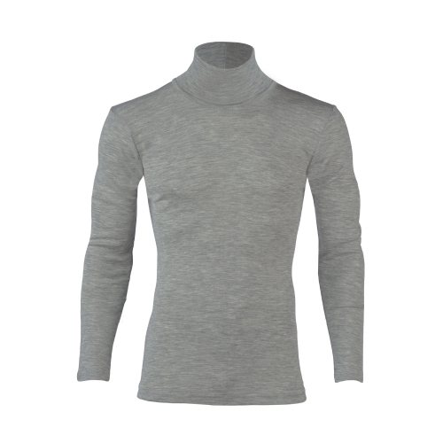 Men's Polo Neck in Wool and Silk Men's Poloneck top in 70 organic