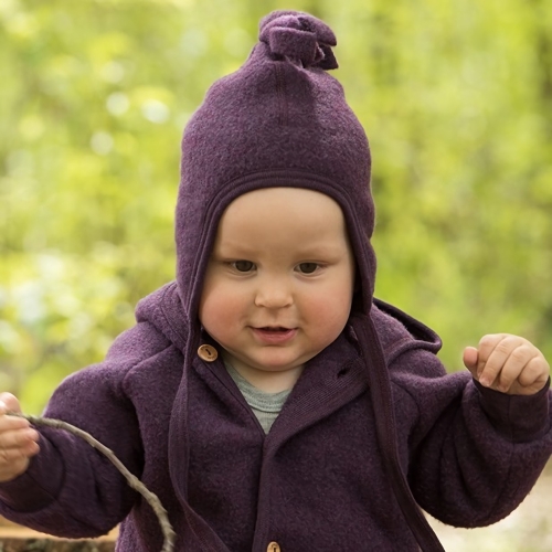 Organic Merino Wool Fleece Baby Hat With Tassel