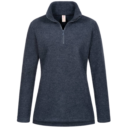 Women's Zip Collar Pullover in Merino Wool Fleece