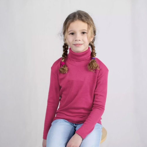 Children\'s Merino Wool and Silk Polo-neck Vest top