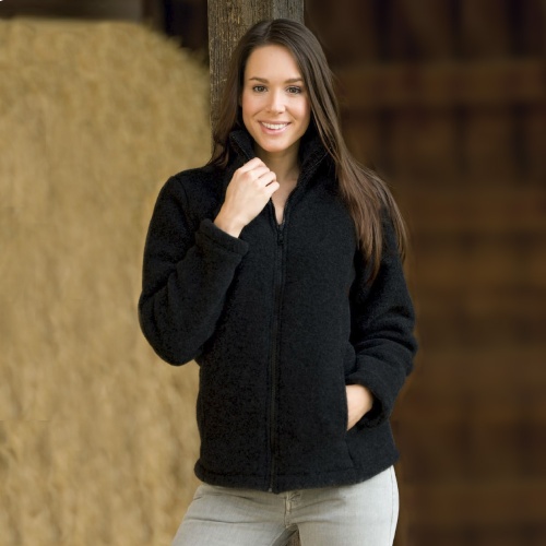 Fitted Merino Wool Zip Fleece Jacket for Women