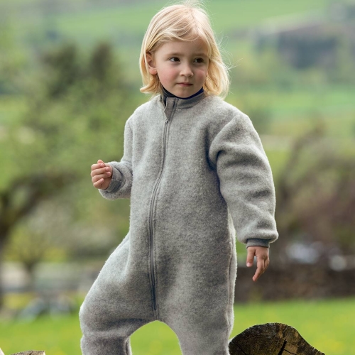 Organic Merino Wool Fleece Overall with Zipper and Cuffs [575725] - £66.00  : Cambridge Baby, Organic Natural Clothing